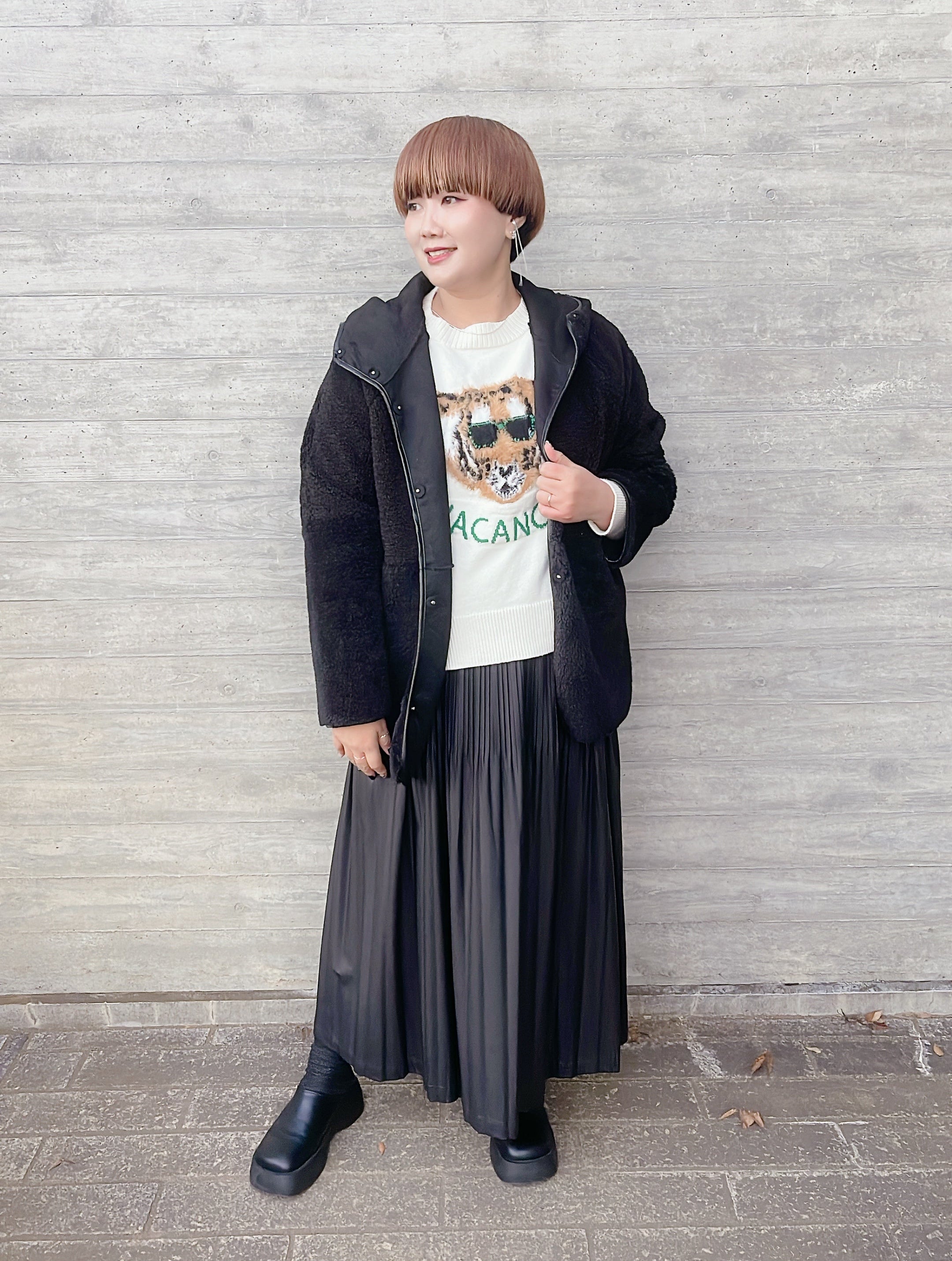 【C'EST MOI】フェイクムートンコートリバーシブル/20256604